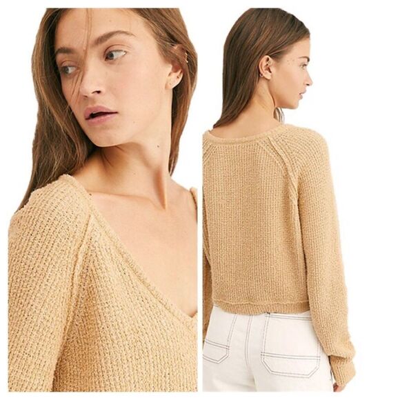 Free People V-Neck Sweater Size Extra Small - Picture 2 of 11